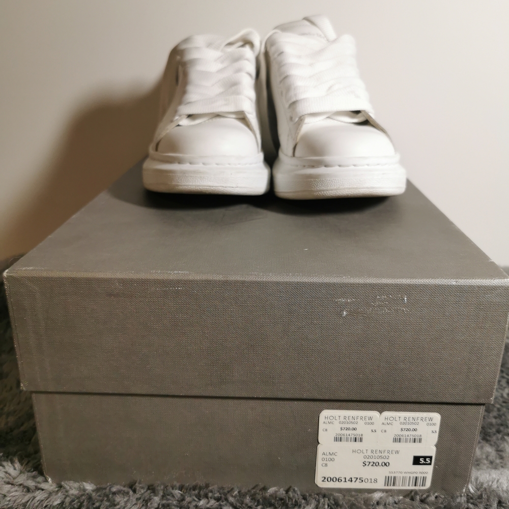 Alexander McQueen White Leather Sneakers - Picture 2 of 6